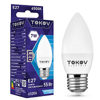 Лампа светодиодная Tokov Electric TKE-C37-E27-7-6.5K, 7 Вт, С37 6500 К, Е 27, 176-264 В от Водопад  фото 1