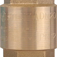 Обратный клапан Stout 3/4" ВР с пластиковым седлом, латунь от Водопад  фото 4