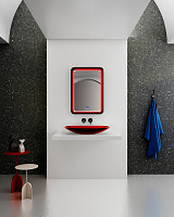 Зеркало Abber Kristall AT6701Rubin 55х80 см, для ванной с подсветкой, красный от Водопад  фото 2