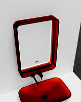 Зеркало Abber Kristall AT6701Rubin 55х80 см, для ванной с подсветкой, красный от Водопад  фото 3
