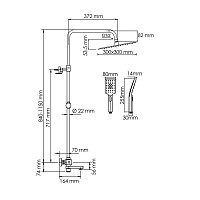 Душевой комплект WasserKRAFT A199.260.201.BG Thermo с термостатическим смесителем, золото от Водопад  фото 3