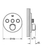 Смеситель для душа Grohe Grohtherm SmartControl 29146000, встраиваемый, хром от Водопад  фото 2