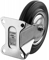 Неповоротное колесо Зубр 30936-200-F резина/металл игольчатый подшипник d=200 мм г/п 185 кг от Водопад  фото 2