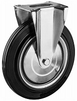 Неповоротное колесо Зубр 30936-250-F резина/металл игольчатый подшипник d=250 мм г/п 210 кг от Водопад  фото 1