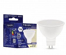 Лампа светодиодная Tokov Electric TKE-MR16-GU5.3-7-3K, 7 Вт, Soffit 3000 К, GU 5.3, 176-264 В от Водопад  фото 1