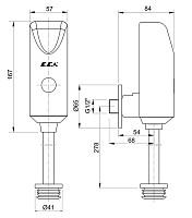 Смывное устройство для писсуара E.C.A 108111001EX 6V, хром от Водопад  фото 3