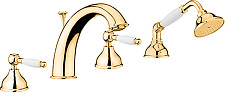 Смеситель на борт ванны Webert Dorian DO730101010 на 4 отверстия, золото от Водопад  фото 1