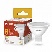 Лампа светодиодная In Home LED-JCDR-VC, 4690612020327, 8 Вт, рефлектор 3000 К, GU 5.3, 720 Лм от Водопад  фото 1