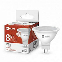 Лампа светодиодная In Home LED-JCDR-VC, 4690612020334, 8 Вт, рефлектор 4000 К, GU 5.3, 720 Лм от Водопад  фото 1