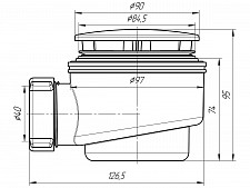 Сифон Ани-пласт E510C для душевого поддона 1.1/2"х60 мм, хром от Водопад  фото 3