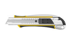 Нож технический FIT 10275, 18 мм усиленный прорезиненный, 2-х сторонняя автофиксация от Водопад  фото 1