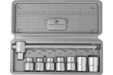 Набор торцовых головок НИЗ Шоферский инструмент №1 2761-10 1/2" в пластиковом кейсе 8 предметов от Водопад  фото 1