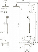 Душевая система Bravat Opal С F6125183CP-A1-RUS с изливом, хром от Водопад  фото 3