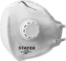 Полумаска фильтрующая Stayer FV-80 FFP1 11113_z01 плоская с клапаном от Водопад  фото 1