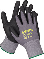 Перчатки эластичные Kraftool Expert 11285-XL размер XL со вспененным нитриловым покрытием от Водопад  фото 1