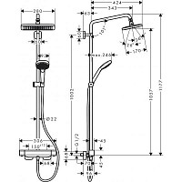 Душевая система Hansgrohe Croma E Showerpipe 280 1jet 27630000 хром от Водопад  фото 2