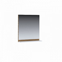Зеркало с полкой Bandhours Elba Elb600.11, 590х106х700, белый глянец, вставка дуб от Водопад  фото 1