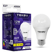 Лампа светодиодная Tokov Electric TKE-A60-E27-12-4K-12/24, низковольтная 12 Вт, А60 4000 К, Е 27, 12/24В от Водопад  фото 1