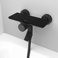 Смеситель для ванны Iddis Shelfy SHEBLBTi02WA кнопочный, черный матовый от Водопад  фото 2