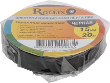 Изолента Rollix 11022 ПВХ, 15 мм x 0,15 мм х 20 м, черная от Водопад  фото 3