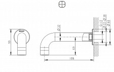Кронштейн для верхнего душа Bravat FS101C-RUS хром от Водопад  фото 2