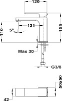 Смеситель для раковины Teka Soller 853461250 хром от Водопад  фото 2