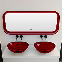 Зеркало Abber Kristall AT6702Rubin 120х50 см, для ванной с подсветкой, красный от Водопад  фото 1