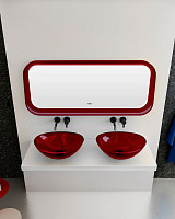 Зеркало Abber Kristall AT6702Rubin 120х50 см, для ванной с подсветкой, красный от Водопад  фото 2