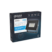 Прожектор Gauss Qplus 613511320 20W, черный от Водопад  фото 2