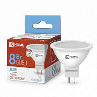 Лампа светодиодная In Home LED-JCDR-VC, 4690612024721, 8 Вт, рефлектор 6500 К, GU 5.3, 720 Лм от Водопад  фото 1