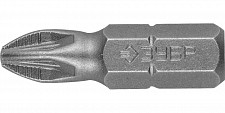 Биты Зубр Мастер 26003-2-25-2 кованые, хромомолибденовая сталь, тип хвостовика C 1/4, PZ2, 25мм, 2шт от Водопад  фото 1