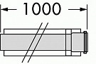 Труба удлинительная D80 L-1000 Vaillant 300817с уплотнением из силикона