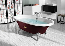 Чугунная ванна Roca Newcast White 233650003 170х85 без отверстия для ручек бордо от Водопад  фото 1