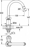 Вентиль для раковины Grohe COSTA L 20393001 без функции смесителя, хром от Водопад  фото 2