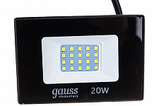 Прожектор Gauss Elementary 613100320P 20W, PROMO черный от Водопад  фото 4