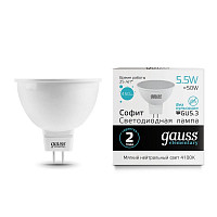 Лампа светодиодная Gauss 290537 LED Elementary MR16 5.5Вт GU5.3 4100К от Водопад  фото 1