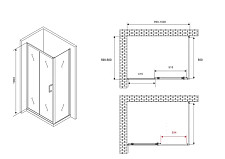 Душевой уголок Abber Schwarzer Diamant AG301005-S605 100х60х190, стекло прозрачное, профиль хром, без поддона от Водопад  фото 4