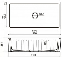 Мойка Omoikiri Mikura 91-BL 4997087 910х460, 1 чаша, Natceramic, черный от Водопад  фото 2