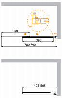 Шторка для ванны Cezares SLIDER-VF-11-80/150-C-Cr 800х1500, стекло прозрачное, профиль хром от Водопад  фото 4
