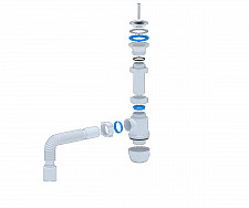Сифон Ани-пласт Грот A0110 1.1/2"х40 мм, с гибкой трубой 40х50 мм от Водопад  фото 2