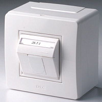 Коробка DKC 10665 PDD-N60 с 1 розеткой Brava RJ45 (телефон/компьютер) белый от Водопад  фото 1