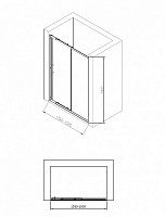 Душевая дверь Bandhours Loft 135-150D 135/150х190, раздвижная, профиль хром, стекло прозрачное, 5мм от Водопад  фото 4