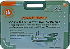 Набор инструмента Jonnesway S04H52477S универсальный, 1/4", 1/2"DR, 77 предметов от Водопад  фото 4