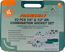 Набор инструмента Jonnesway S04H52482S универсальный, 1/4", 1/2"DR, 82 предмета от Водопад  фото 5