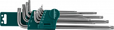 Набор ключей торцевых Jonnesway TORX® H08S110S удлиненных с центрированным штифтом Т9-50, 10 предметов от Водопад  фото 1