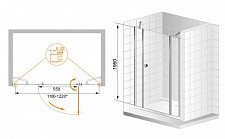 Душевая дверь Cezares Elena ELENA-W-B-13-30+60/40-C-Cr 130х195, стекло прозрачное, профиль хром от Водопад  фото 3