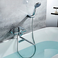 Смеситель для ванны с душем Ledeme L2233 с длинным изливом, хром от Водопад  фото 2