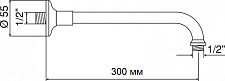 Кронштейн для верхнего душа Cezares CZR-U-TDA-30-01 хром от Водопад  фото 2