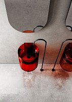 Раковина подвесная Abber Kristall AT2704Rubin 45х45х50, цвет красный от Водопад  фото 2