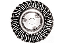 Корщетка-колесо FIT 39108, посадочный диаметр 22,2 мм, стальная витая проволока 180 мм от Водопад  фото 1